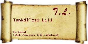 Tankóczi Lili névjegykártya